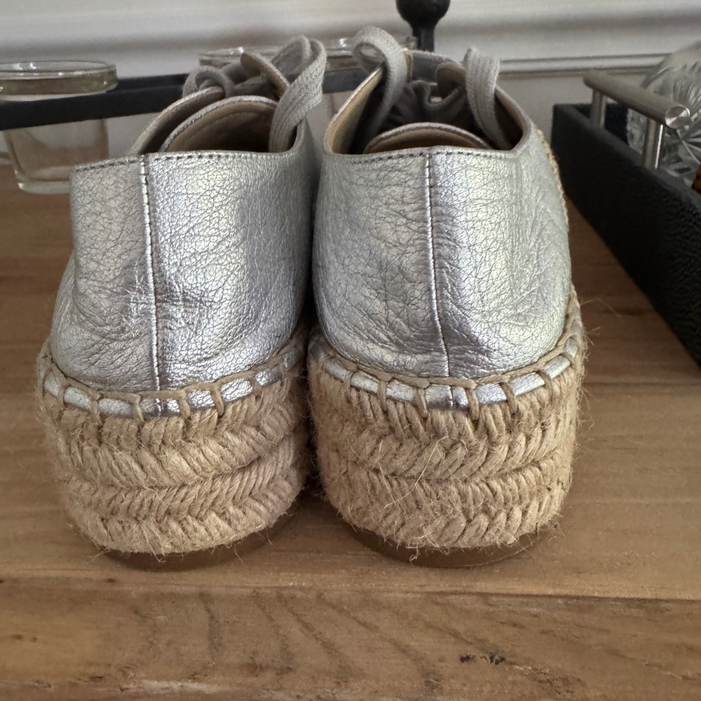 Pristine Condition Prada Metallic Silver Platform… - image 4